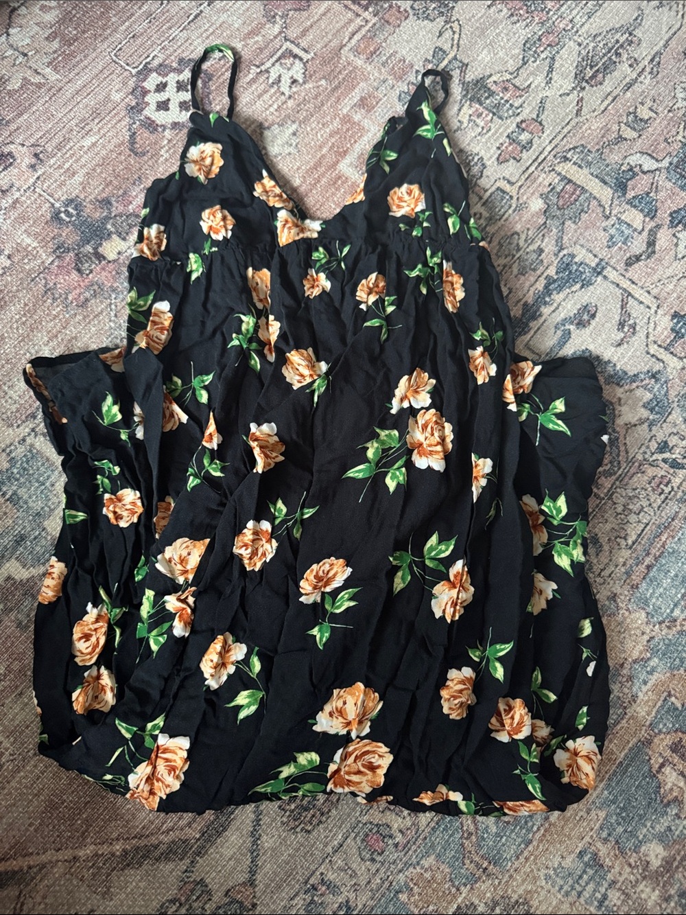 Black Floral and Pink Spaghetti-Strap Women's Maxi Dresses
